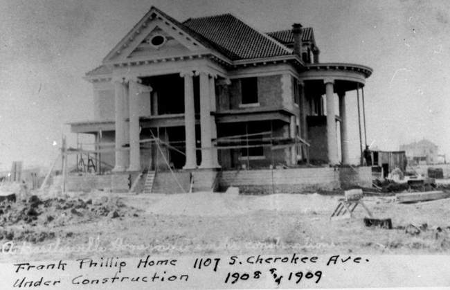 Black and white photograph of Frank Phillips and his family